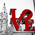 Love Park and City Hall BW
